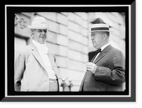 Historic Framed Print, COMINSKEY, CHARLES. OWNER OF CHICAGO WHITE SOX. LEFT, WITH BEN JOHNSON, PRESIDENT OF AMERICAN LEAGUE,  17-7/8" x 21-7/8"