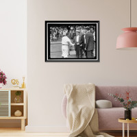 Historic Framed Print, BASEBALL, PROFESSIONAL. CHAMP CLARK SHAKING HANDS WITH CLARK GRIFFITH,  17-7/8" x 21-7/8"