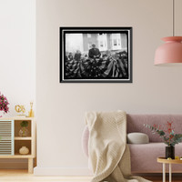 Historic Framed Print, SIBLEY MEMORIAL HOPSITAL CORNERSTONE LAYING. BISHOP CRANSTON, SPEAKING,  17-7/8" x 21-7/8"