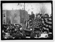 Historic Framed Print, SIBLEY MEMORIAL HOPSITAL CORNERSTONE LAYING. BRYAN SPEAKING; CRANSTON AT LEFT,  17-7/8" x 21-7/8"