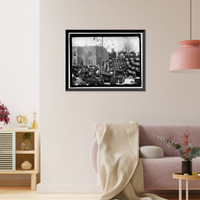 Historic Framed Print, SIBLEY MEMORIAL HOPSITAL CORNERSTONE LAYING. BRYAN SPEAKING; CRANSTON AT LEFT,  17-7/8" x 21-7/8"