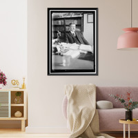 Historic Framed Print, MOORE, EDWARD B. COMMISSIONER OF PATENTS. AT DESK,  17-7/8" x 21-7/8"