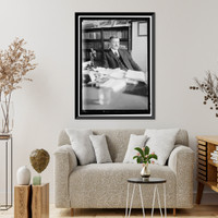Historic Framed Print, MOORE, EDWARD B. COMMISSIONER OF PATENTS. AT DESK,  17-7/8" x 21-7/8"
