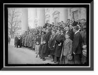 Historic Framed Print, [President Taft and group on White House steps],  17-7/8" x 21-7/8"