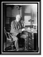 Historic Framed Print, BURLESON, ALBERT SIDNEY. REP. FROM TEXAS, 1899-1913; POSTMASTER GENERAL, 1913-1921. AT DESK, POST OFFICE DEPARTMENT - 2,  17-7/8" x 21-7/8"