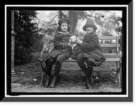 Historic Framed Print, NAGEL, DOROTHY. DAUGHTER OF CHARLES NAGEL. LEFT, WITH BEATRICE PITNEY,  17-7/8" x 21-7/8"