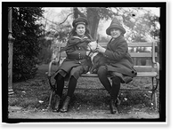 Historic Framed Print, NAGEL, DOROTHY. DAUGHTER OF CHARLES NAGEL. LEFT, WITH BEATRICE PITNEY,  17-7/8" x 21-7/8"