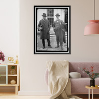 Historic Framed Print, FRIEDMAN, DR. FREDERICK F., L., WITH DR. HUNDT, HIS SECRETARY,  17-7/8" x 21-7/8"