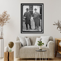Historic Framed Print, FRIEDMAN, DR. FREDERICK F., L., WITH DR. HUNDT, HIS SECRETARY,  17-7/8" x 21-7/8"