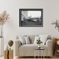Historic Framed Print, CURTISS AIRPLANE. CURTISS TWIN ENGINE BIPLANE EXHIBITED AT SENATE OFFICE BUILDING,  17-7/8" x 21-7/8"