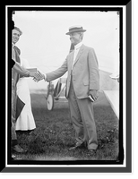 RUSSELL, EDGAR. MAJ., SIGNAL CORPS, U.S.A. RIGHT, SHAKING HANDS WITH AVIATOR WOOD, Antique Wall Art