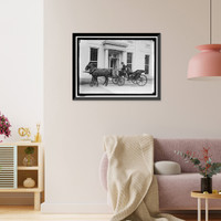 Historic Framed Print, GARRISON, LINDLEY M. SECRETARY OF WAR, 1913-1916. GETTING OUT OF CARRIAGE,  17-7/8" x 21-7/8"