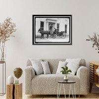 Historic Framed Print, GARRISON, LINDLEY M. SECRETARY OF WAR, 1913-1916. GETTING OUT OF CARRIAGE,  17-7/8" x 21-7/8"