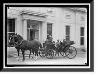 Historic Framed Print, BURLESON, ALBERT SIDNEY. REP. FROM TEXAS, 1899-1913; POSTMASTER GENERAL, 1913-1921. IN CARRIAGE,  17-7/8" x 21-7/8"