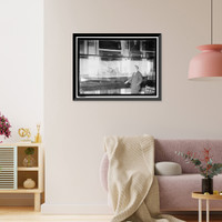 Historic Framed Print, DANIELS, JOSEPHUS. SECRETARY OF THE NAVY, 1913-1921. WITH MODEL OF U.S.S. NEW YORK,  17-7/8" x 21-7/8"