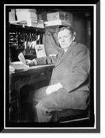 LEWIS, DAVID JOHN. REP. FROM MARYLAND, 1911-1917; U.S. TARIFF COMMN, 1919-1925. AT DESK, Antique Wall Art
