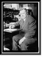 Historic Framed Print, LEWIS, DAVID JOHN. REP. FROM MARYLAND, 1911- 917; U.S. TARIFF COMMN, 1919-1925. AT DESK,  17-7/8" x 21-7/8"