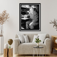 LEWIS, DAVID JOHN. REP. FROM MARYLAND, 1911- 917; U.S. TARIFF COMMN, 1919-1925. AT DESK, Historic Print