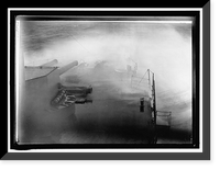 Historic Framed Print, NAVY, U.S. BATTLESHIPS IN STORM AT SEA - 3,  17-7/8" x 21-7/8"