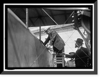 NATIONAL AERO COAST PATROL COMMN. CURTISS BIPLANE 2 ENGINES, WITH FLOATS, EXHIBITED AT S.O.B. SEN. BEN TILLMAN CLIMBING INTO PLANE; AUGUSTUS POST AT RIGHT, Historic Reproduction
