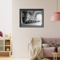 Historic Framed Print, FEDERAL TAXICAB. CABS AT UNION STATION - 3,  17-7/8" x 21-7/8"