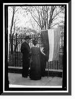 WOMAN SUFFRAGE. DAVID STARR JORDAN AND WIFE TALKING WITH WHITE HOUSE PICKET, Antique Poster