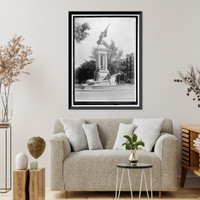 Historic Framed Print, KEY, FRANCIS SCOTT. KEY MONUMENT IN BALTIMORE,  17-7/8" x 21-7/8"
