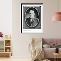 Historic Framed Print, Gen. Geronimo Trevino (oval portrait by B. Lopez).B. Lopez,  17-7/8" x 21-7/8"