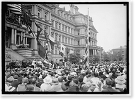 Historic Framed Print, FLAG DAY. FLAG DAY EXERCISES, STATE, WAR AND NAVY BUILDING. WILSON SPEAKING; BRYAN, DANIELS, WILLIAM PHILLIPS, F.D. ROOSEVELT, ETC. PRESENT - 3,  17-7/8" x 21-7/8"