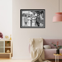 Historic Framed Print, CHAMBERLAIN, GEORGE EARLE. SENATOR FROM OREGON, 1909-1921; MEMBER, U.S. SHIPPING BOARD, 1921-1923. LEFT, WITH MRS. A. F. SWENSSON; MISS ORELLA CHAPMAN; LEILA CAMPBELL; SAIDE MAXWELL; PHILIP B. BATES - 2,  17-7/8" x 21-7/8"