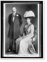 Historic Framed Print, BRITISH ROYAL FAMILY. KING GEORGE AND QUEEN MARY,  17-7/8" x 21-7/8"