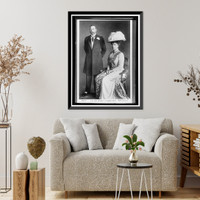 Historic Framed Print, BRITISH ROYAL FAMILY. KING GEORGE AND QUEEN MARY,  17-7/8" x 21-7/8"
