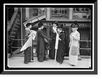 WOMAN SUFFRAGE. SECOND GROUP IN POLITICAL CAMPAIGN: ELSIE LANCASTER, 2ND FROM LEFT, TO WYOMING; MRS. IDA WATERS, CENTER Classic, Vintage Wall Art