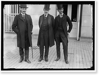 Historic Framed Print, PAISH, SIR GEORGE. OF GREAT BRITAIN. WRITER ON RAILROADS IN U.S. RIGHT, WITH AMBASSADOR SPRING-RICE, CENTER, AND BASIL BLACKETT,  17-7/8" x 21-7/8"