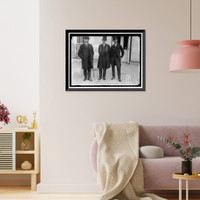 Historic Framed Print, PAISH, SIR GEORGE. OF GREAT BRITAIN. WRITER ON RAILROADS IN U.S. RIGHT, WITH AMBASSADOR SPRING-RICE, CENTER, AND BASIL BLACKETT,  17-7/8" x 21-7/8"