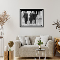 Historic Framed Print, PAISH, SIR GEORGE. OF GREAT BRITAIN. WRITER ON RAILROADS IN U.S. RIGHT, WITH AMBASSADOR SPRING-RICE, CENTER, AND BASIL BLACKETT,  17-7/8" x 21-7/8"