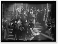 Historic Framed Print, PAN AMERICAN MASS. THANKSGIVING DAY AT ST. PATRICK'S. CROWDS LEAVING ST. PATRICK'S. SECRETARY LANE, LEFT FRONT; GEN. SCOTT, RIGHT CENTER; JUDGE WILLIAM H. DELACEY, TOP LEFT,  17-7/8" x 21-7/8"