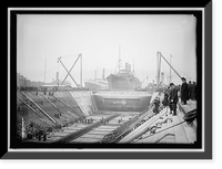 UNITED STATES NAVY. EITEL FRIEDRICH, GERMAN SHIP TAKEN OVER BY U.S.; IN DRY DOCK, Antique Print