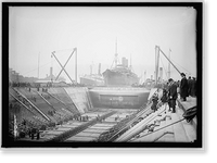 UNITED STATES NAVY. EITEL FRIEDRICH, GERMAN SHIP TAKEN OVER BY U.S.; IN DRY DOCK, Antique Print