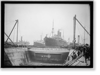 UNITED STATES NAVY. EITEL FRIEDRICH, GERMAN SHIP TAKEN OVER BY U.S.; IN DRY DOCK - 2, Vintage Print