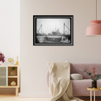 UNITED STATES NAVY. EITEL FRIEDRICH, GERMAN SHIP TAKEN OVER BY U.S.; IN DRY DOCK - 2, Vintage Print