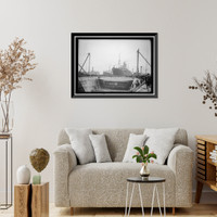UNITED STATES NAVY. EITEL FRIEDRICH, GERMAN SHIP TAKEN OVER BY U.S.; IN DRY DOCK - 2, Vintage Print