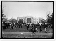 Historic Framed Print, EASTER EGG ROLLING; WHITE HOUSE,  17-7/8" x 21-7/8"