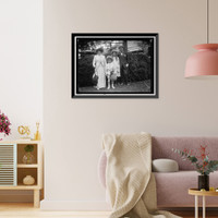 Historic Framed Print, FRIENDSHIP CHARITY FETE. AMB. MACCHI DI CELLERO OF ITALY, WITH WIFE AND CHILDREN,  17-7/8" x 21-7/8"