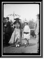 Historic Framed Print, BONAPARTE, MRS. JEROME N. AT HORSE SHOW WITH DAUGHTER,  17-7/8" x 21-7/8"