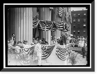 LIBERTY LOANS. WILSON SPEAKING. SEATED: DANIELS; McADOO; LANSING, Historic Print