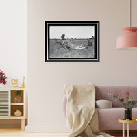 Historic Framed Print, NATIONAL GUARD OF D.C. IN CAMP AT COLONIAL BEACH. TARGET PRACTICE,  17-7/8" x 21-7/8"