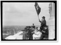Historic Framed Print, GRAND ARMY OF THE REPUBLIC, PARADE AT 1915 ENCAMPMENT. CEREMONY BY VETERANS OF G.A.R. IN WEST GALLERY OF CAPITOL; J R. WHITTLESAY OF MO. WITH FLAG, RELEASING WHITE DOVES OF PEACE; DR. JOHN M. - 2,  17-7/8" x 21-7/8"