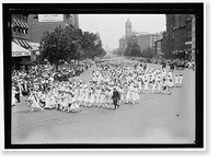 Historic Framed Print, PREPAREDNESS PARADE. SCHOOLGIRLS,  17-7/8" x 21-7/8"