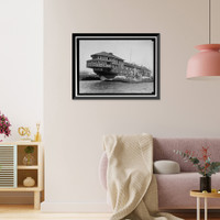 Historic Framed Print, FRANKLIN, U.S.S. USED AS TRAINING SHIP. ADM. FARRAGUT'S FLAGSHIP,  17-7/8" x 21-7/8"